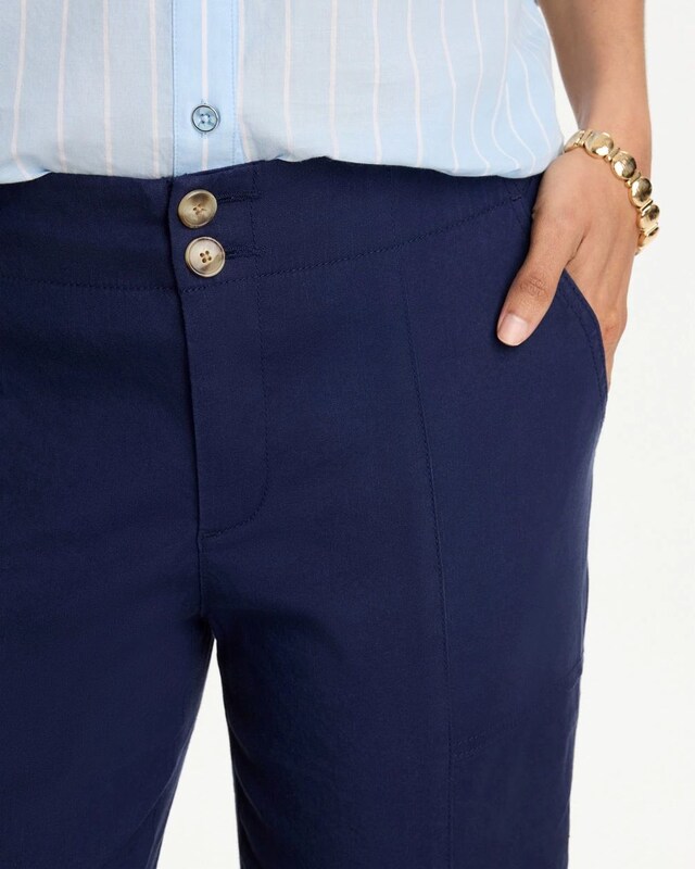 Relaxed Linen Crop Pant - image 4